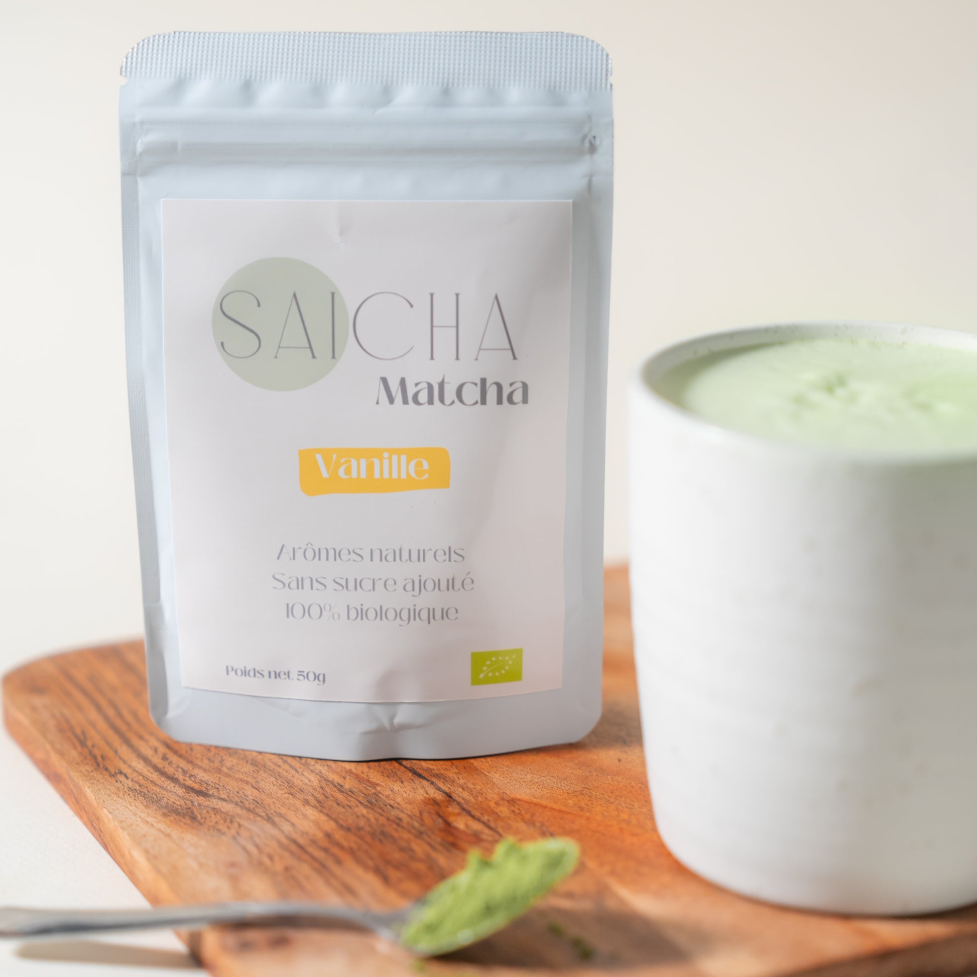 Matcha biologique aromatisé à la vanille